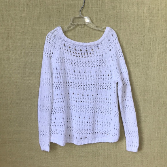 Abercrombie kids white cotton blend sweater (S) - Picture 2 of 6